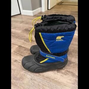 SOREL Youth Winter Boots - Blue & Black Waterproof Insulated Footwear